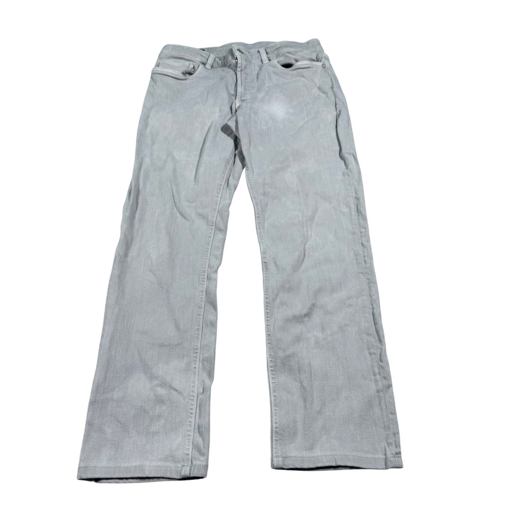 Peter Millar Crown Crafted Jeans Mens 34/32 Light Grey Straight Leg Smart Casual